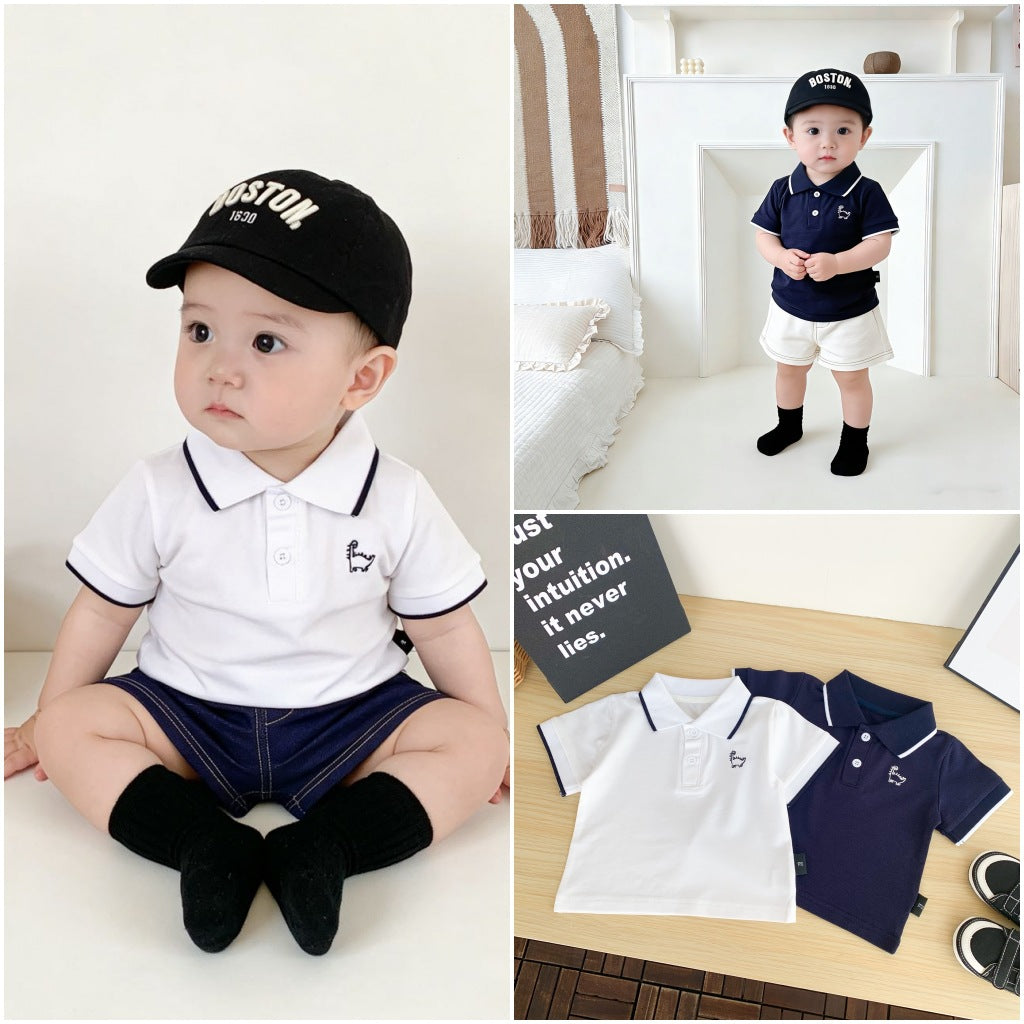 Children's Summer Infants Lapel Short-sleeved Handsome Casual Children's T-shirt
