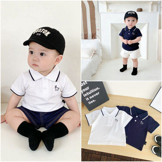 Children's Summer Infants Lapel Short-sleeved Handsome Casual Children's T-shirt