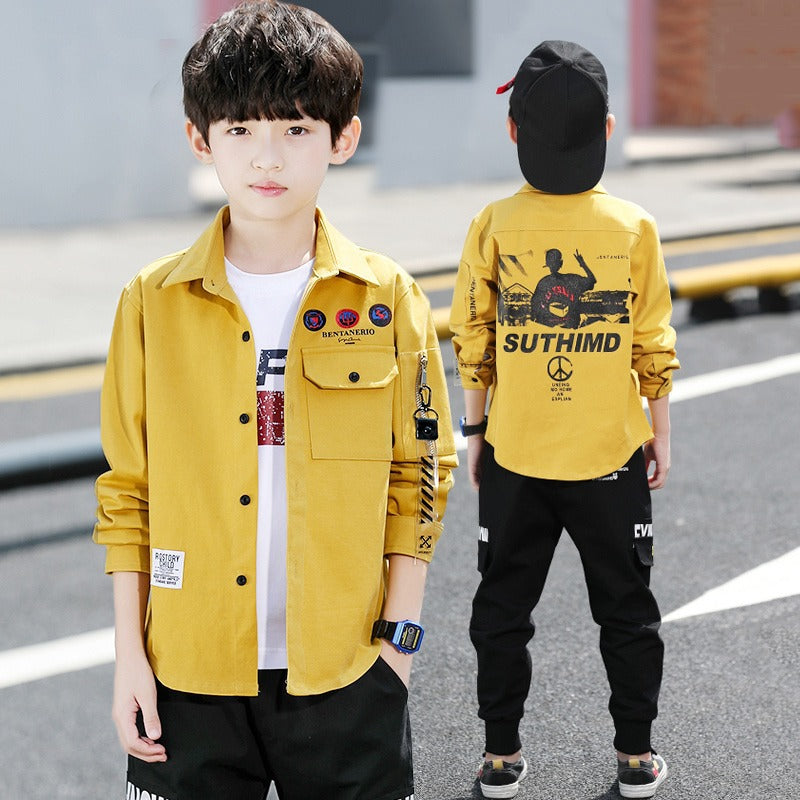 Children's Long Sleeve Spring Coat Big Clothing Top Children's Shirt