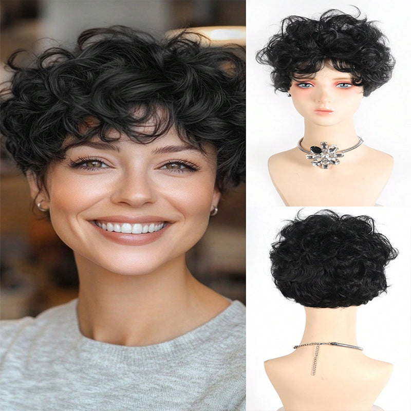 African Black Small Roll Headband Simulation Hair Silk Upgrade Ice Other Wig