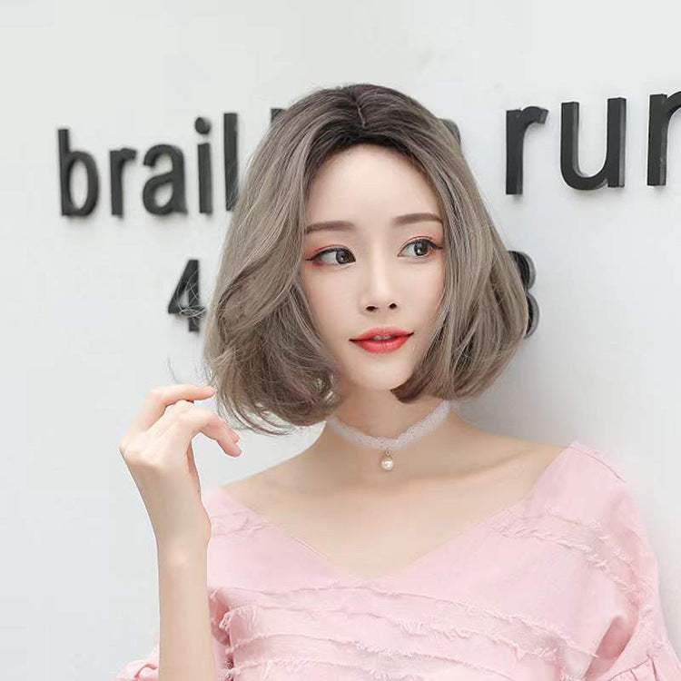 Female Head Fashion Trend Mid-length Without Wig Short Curly Hair