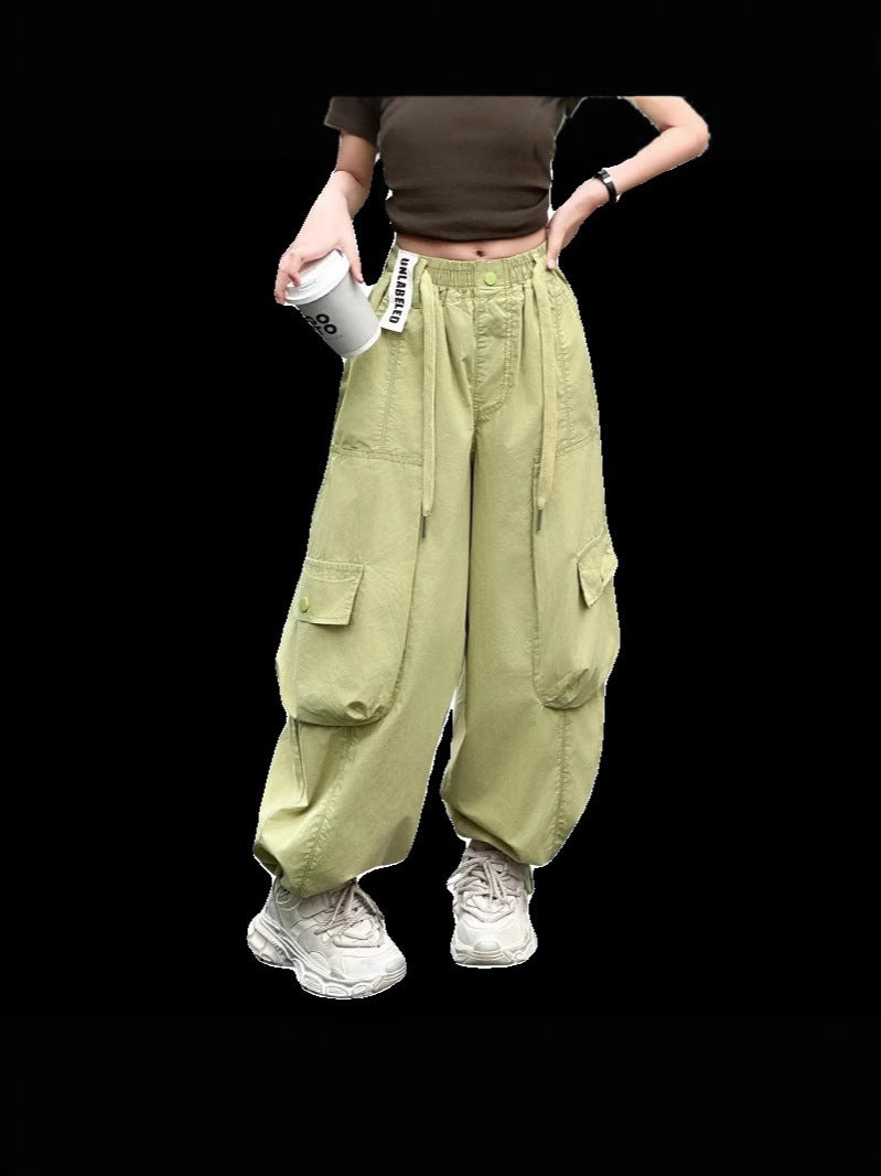 Children's Overalls Summer Korean Fashion Medium Large Loose Thin Fried Street Children's Pants
