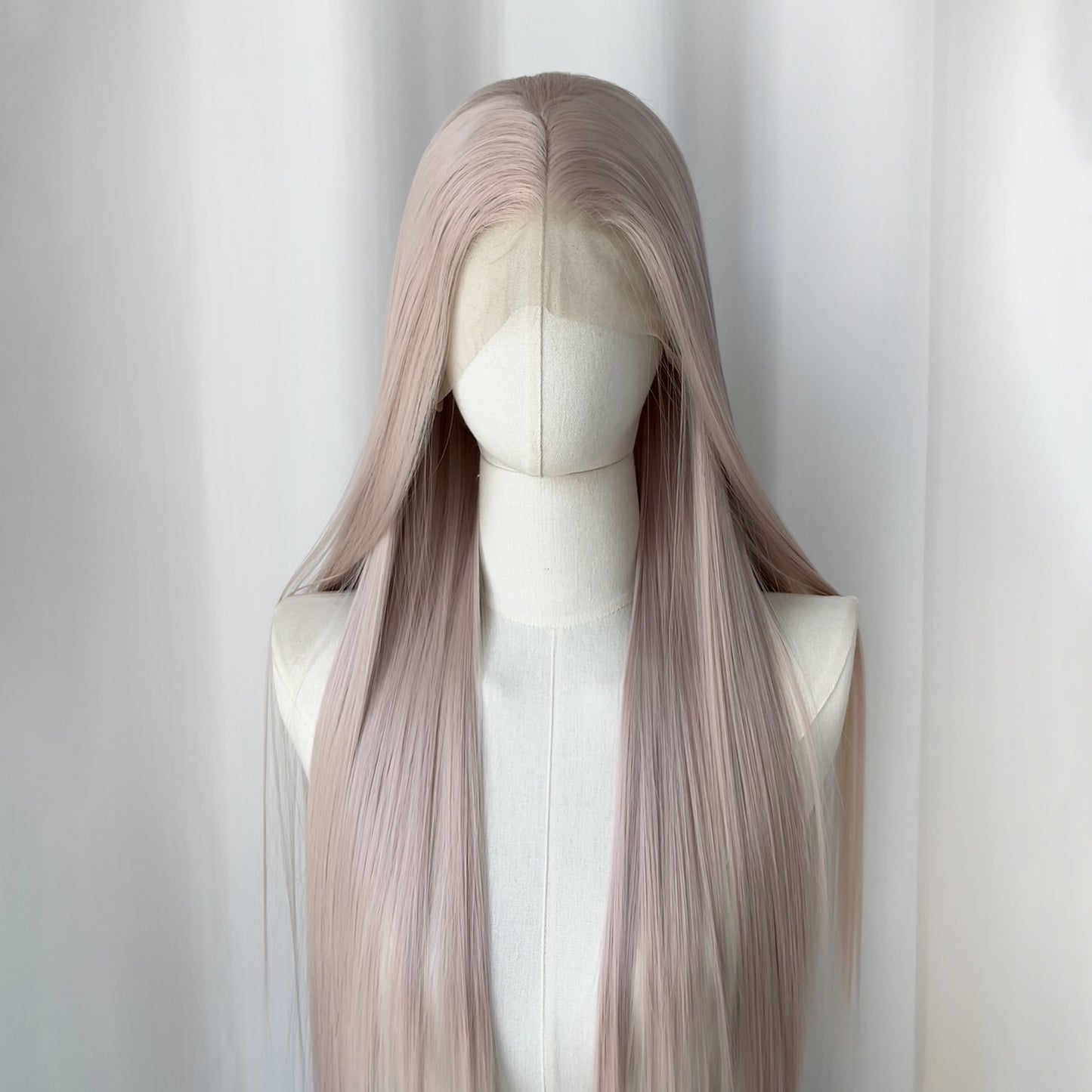Hand Crochet Head Cover Embryo Crocheting Forehead Lace Free Long Straight Wig