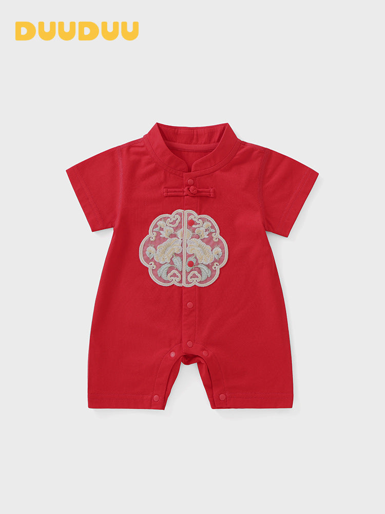 Men's Old One Year Clothes For Babies Summer Short Sleeve Jumpsuit, Climbing Suit