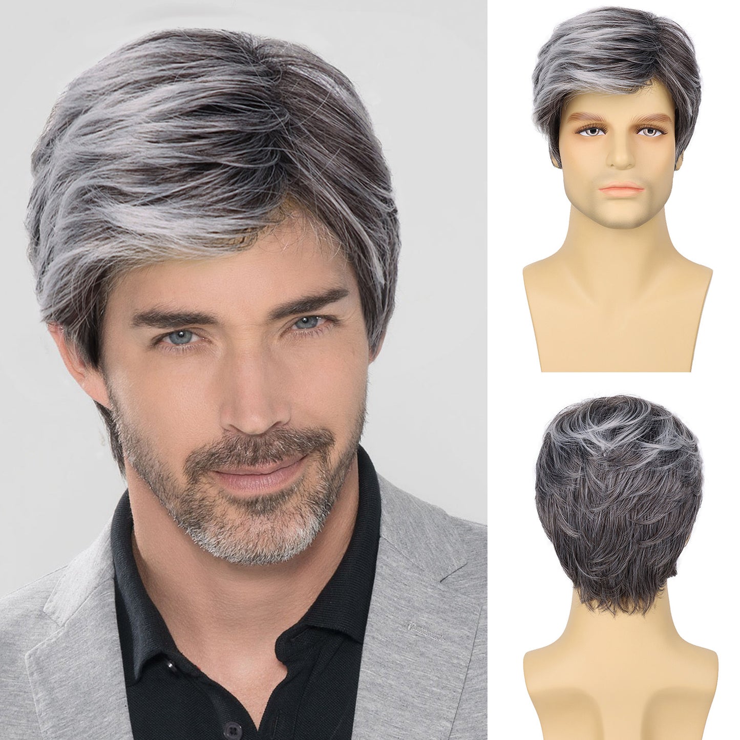 Men's Partial Points Side Bangs Short Chemical Fiber Men's Wig
