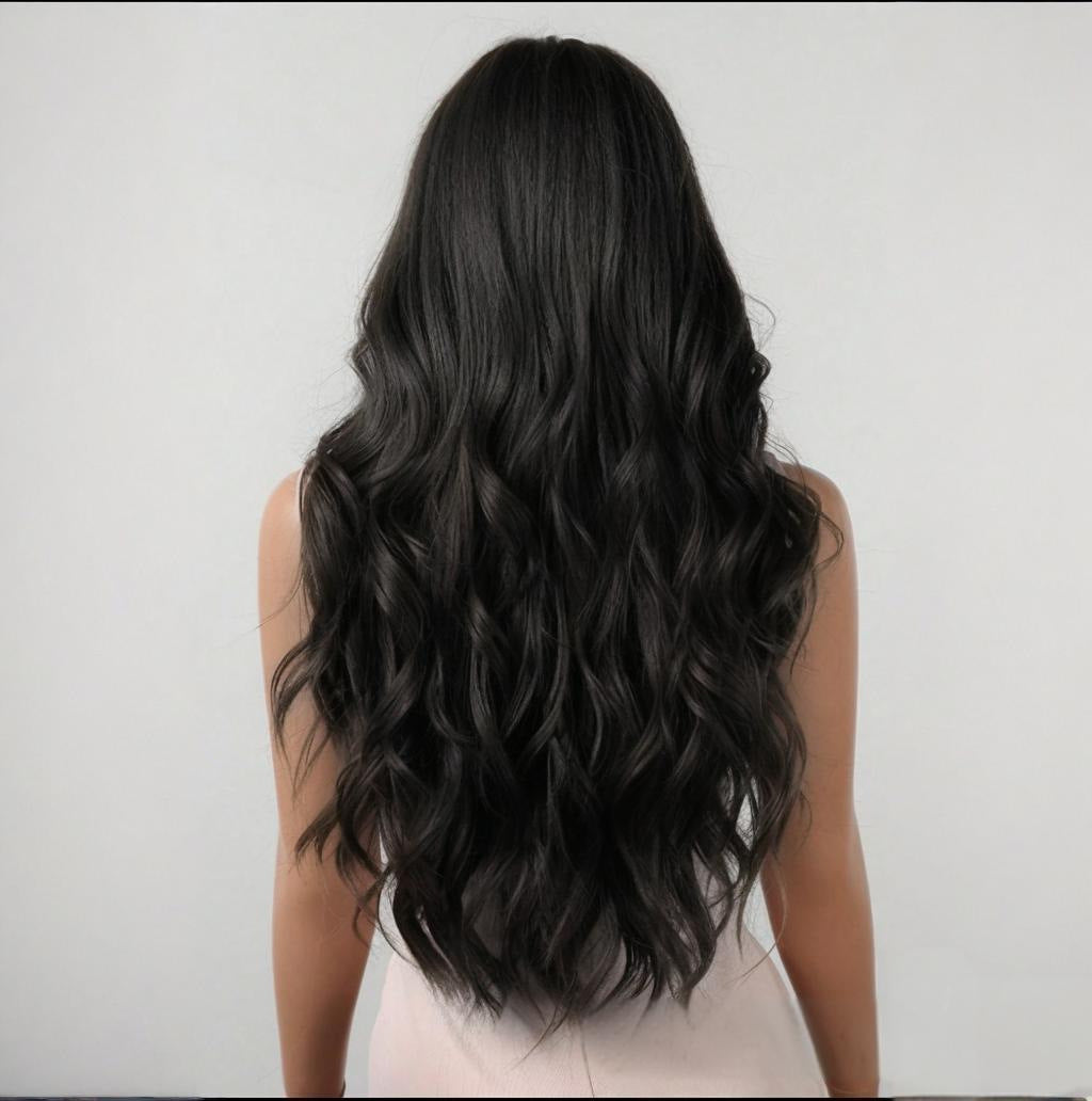Natural Fluffy Straight Bangs Big Wave Curly Hair Chemical Fiber Wig Long Curls