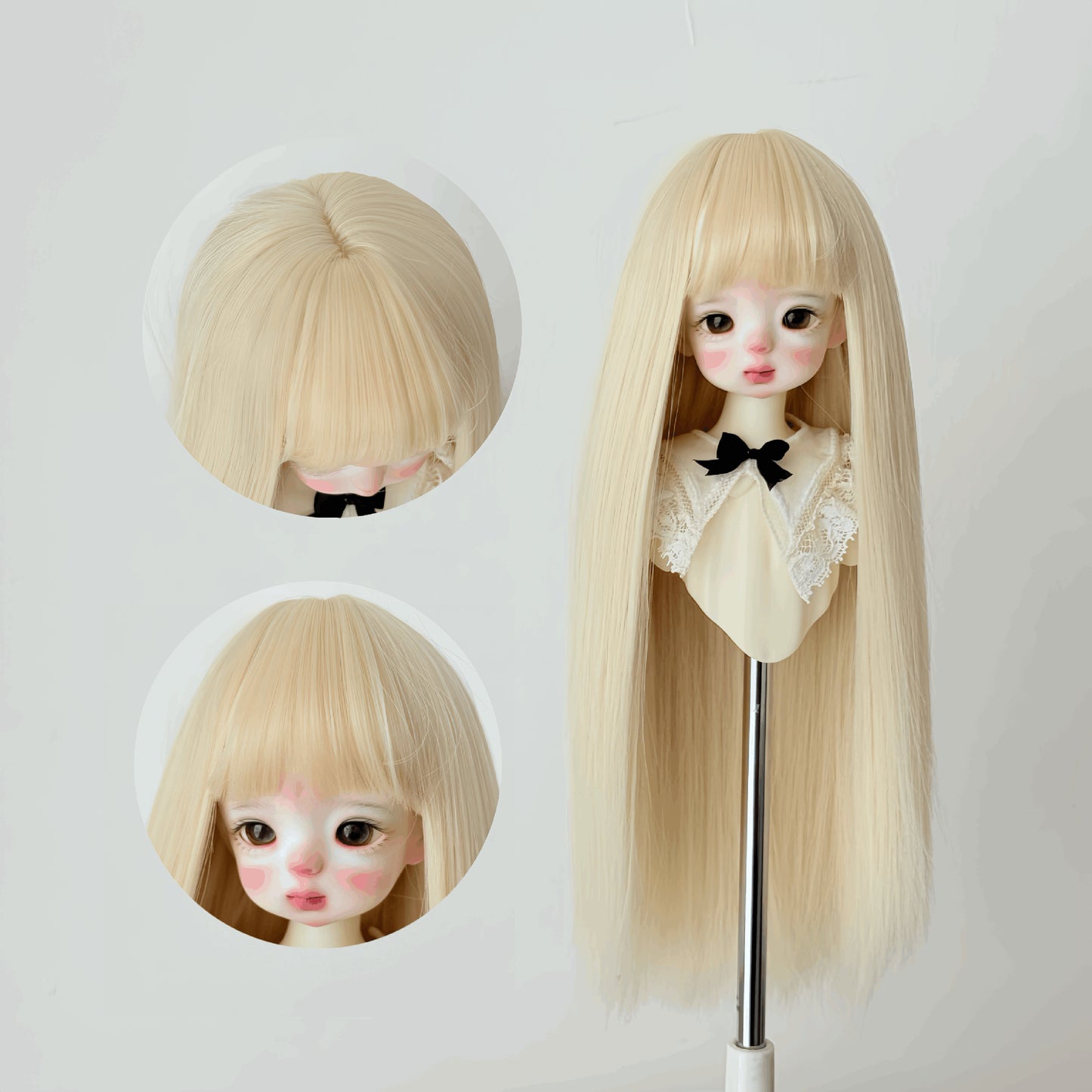 Silk Long Straight Hair Cover Bangs Rough Cos Wig