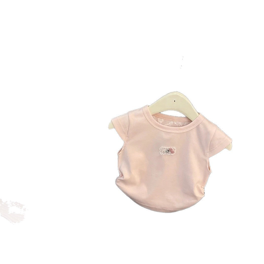 Sweet Kitty Lace Bow Short Sleeve Children's Suit