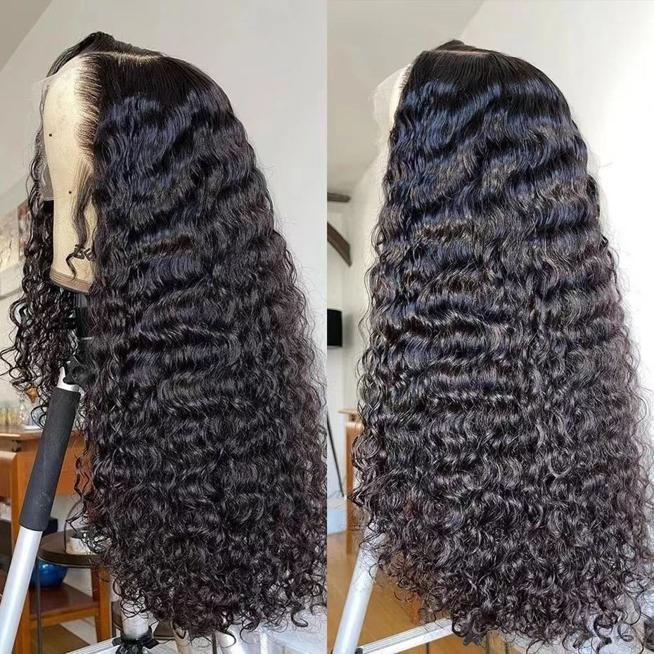 Black Straight Hair Small Curly Latin Wig Long Curls