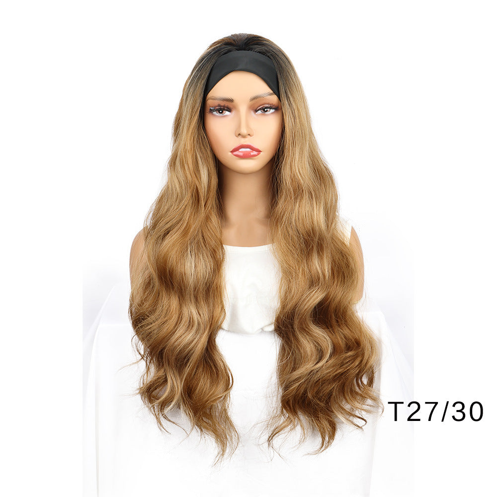 Women's Scarf Black Hair Band Long Straight Other Wig