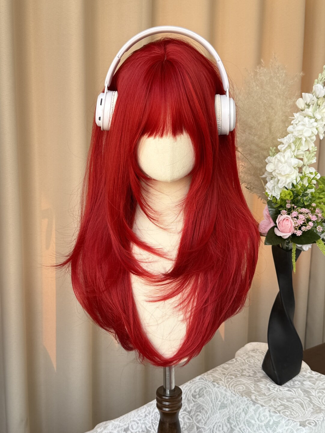 Hairpiece Sea High Level Air Bangs Hair Sweet Princess Long Straight Wig
