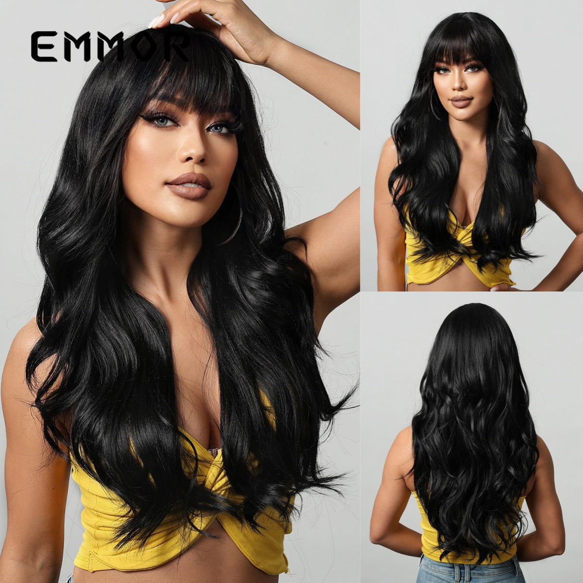 Tea Brown Big Wave Curly Full Wig Long Curls