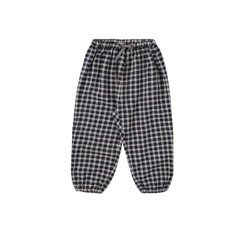 Plaid Casual Trousers Elastic Waist Boy Out Anti Children's Pants