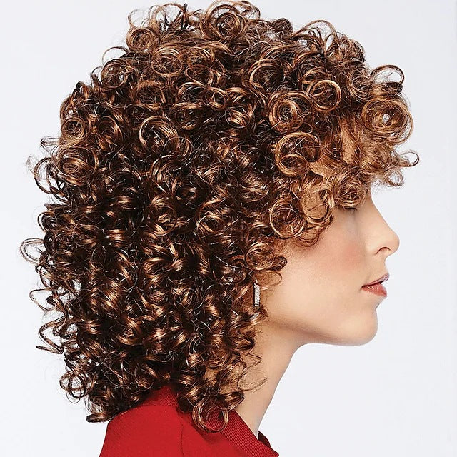 Head Cover Female Chemical Fiber African Small Wig Short Curly Hair