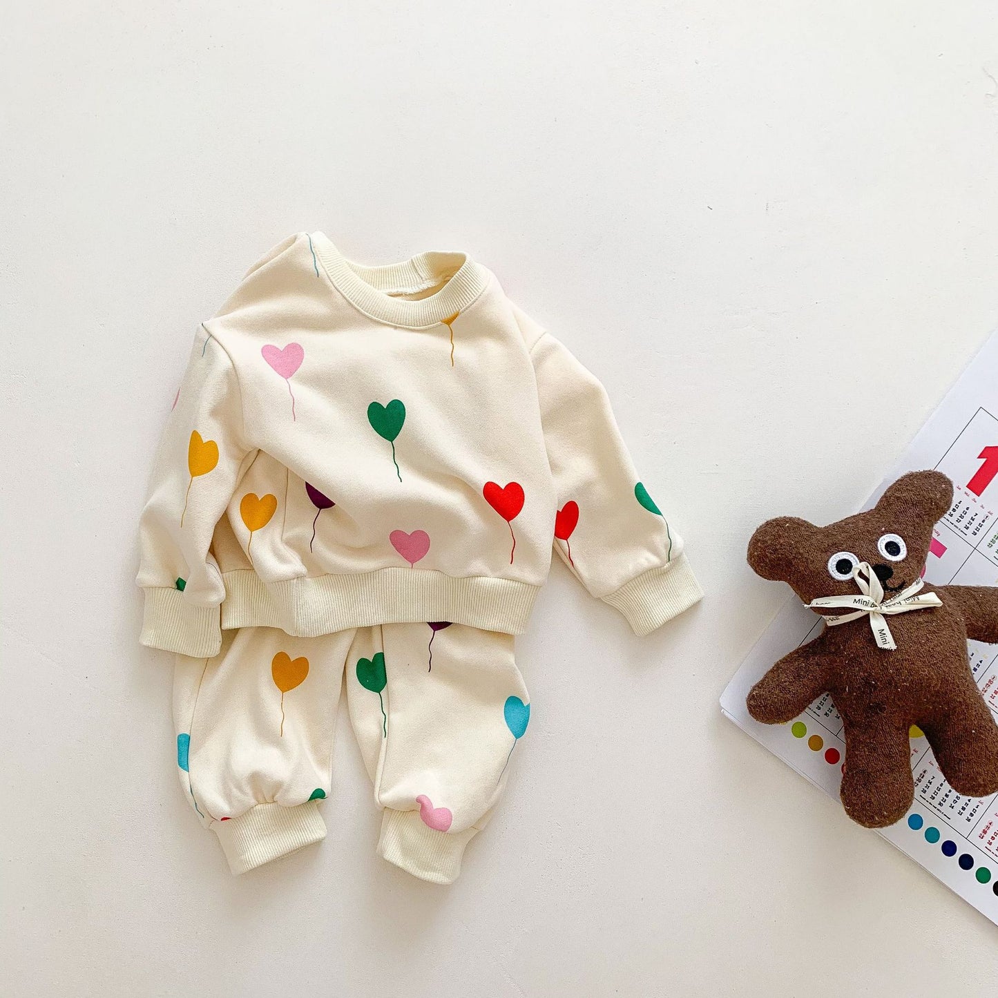 Style Infant Toddler Heart Printing Western Children's Suit