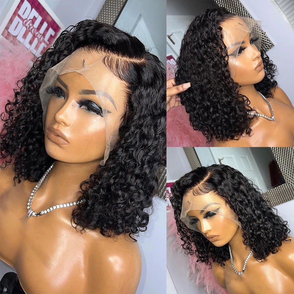 Fashion Front Lace African Small Roll Hand Head Wig Short Curly Hair