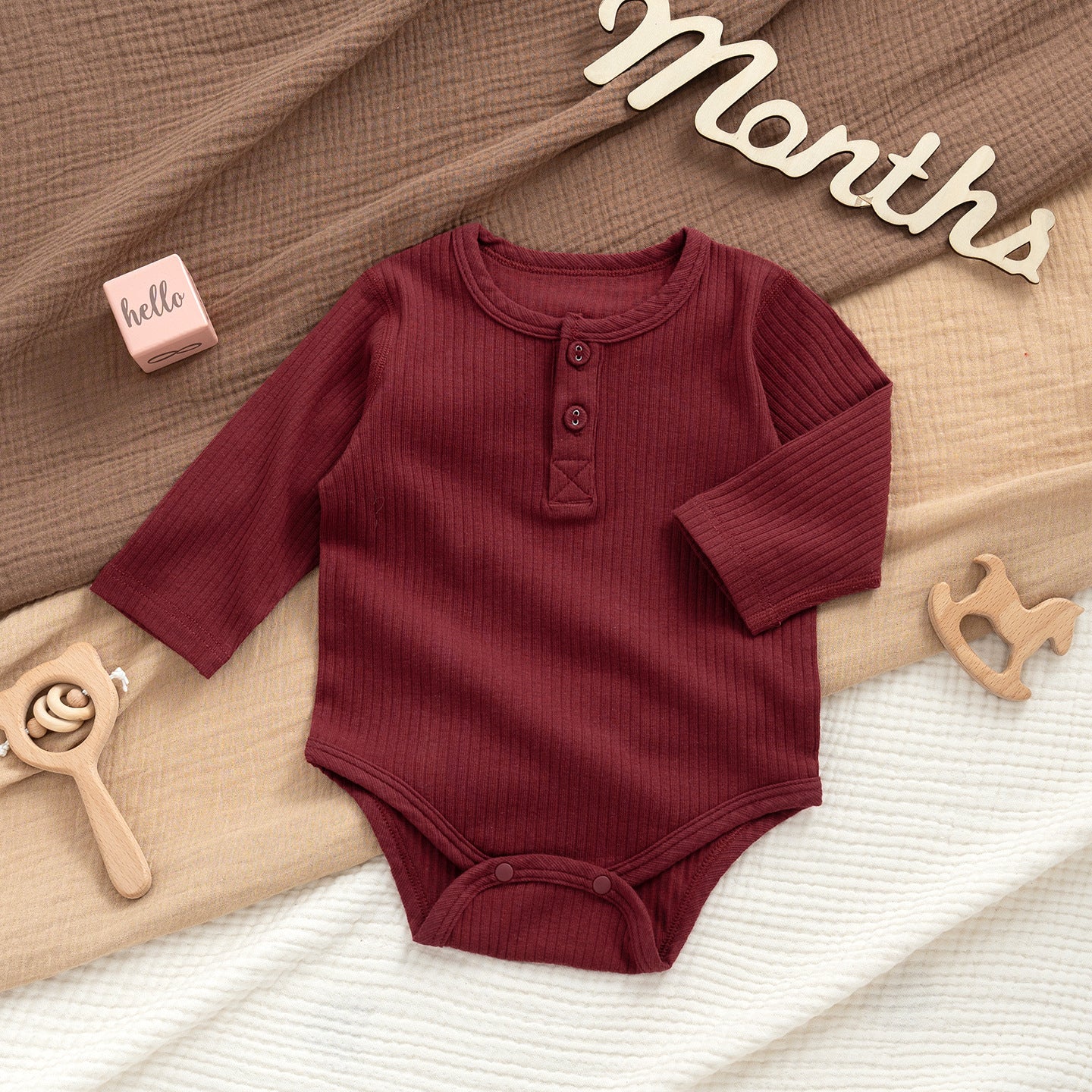 Infant Born Red Days Old One Month Clothing Festive Long-sleeved Jumpsuit, Climbing Suit