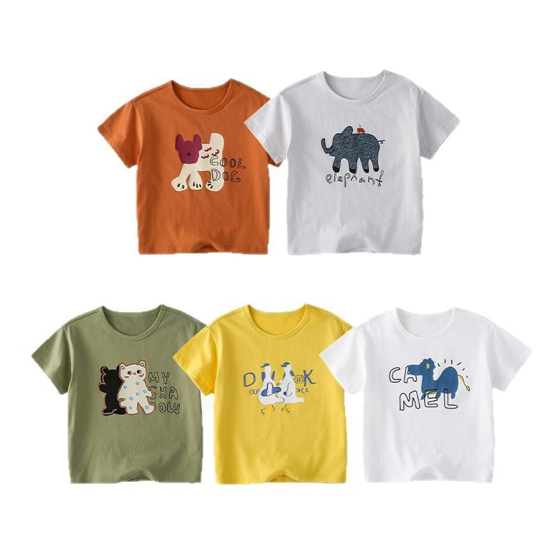 Children's Cotton Hall Boy's Short-sleeved Pure Summer Children's T-shirt