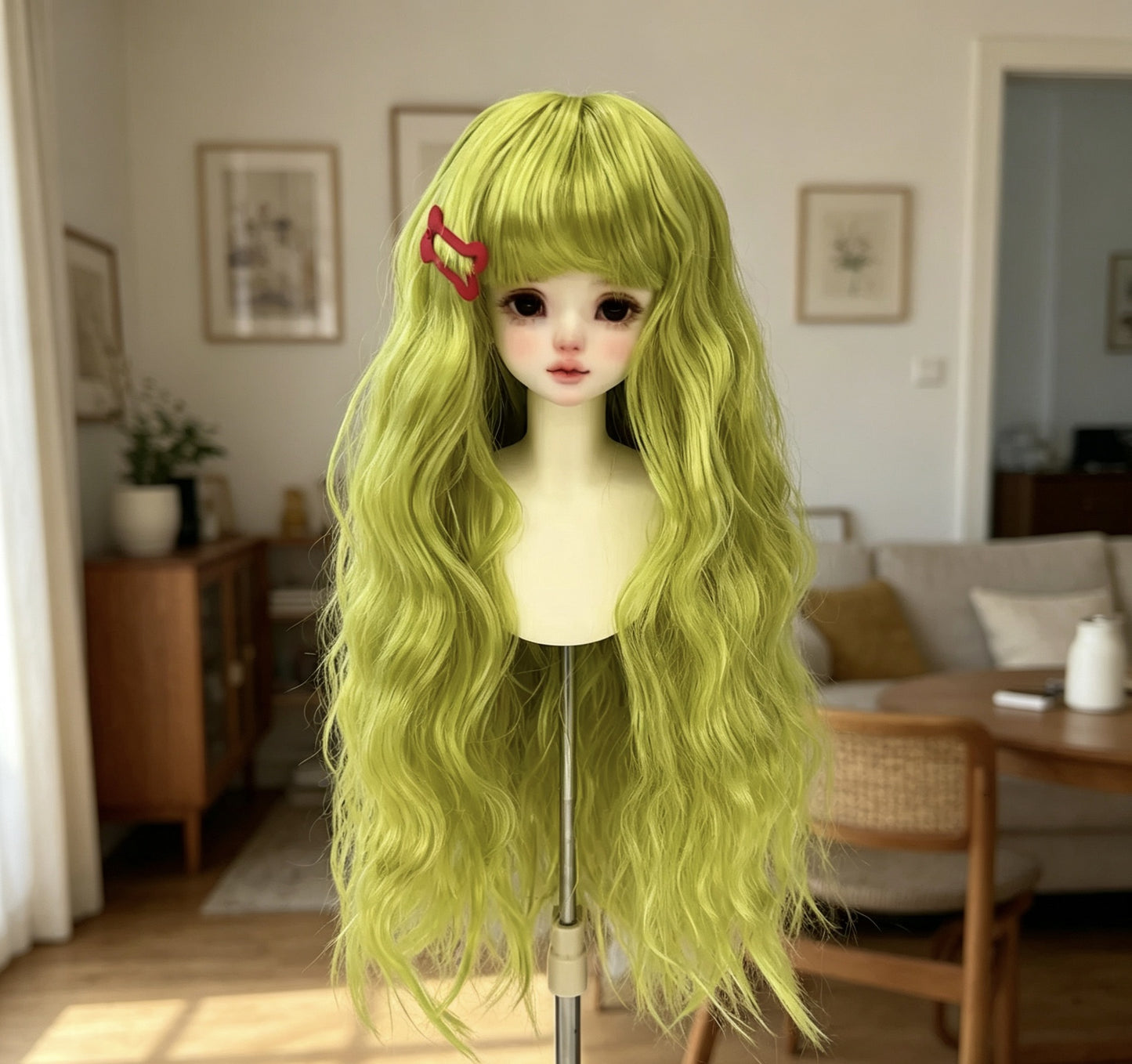 Doll Mid-length Curly Wave Water Ripple Points Chemical Wig Long Curls