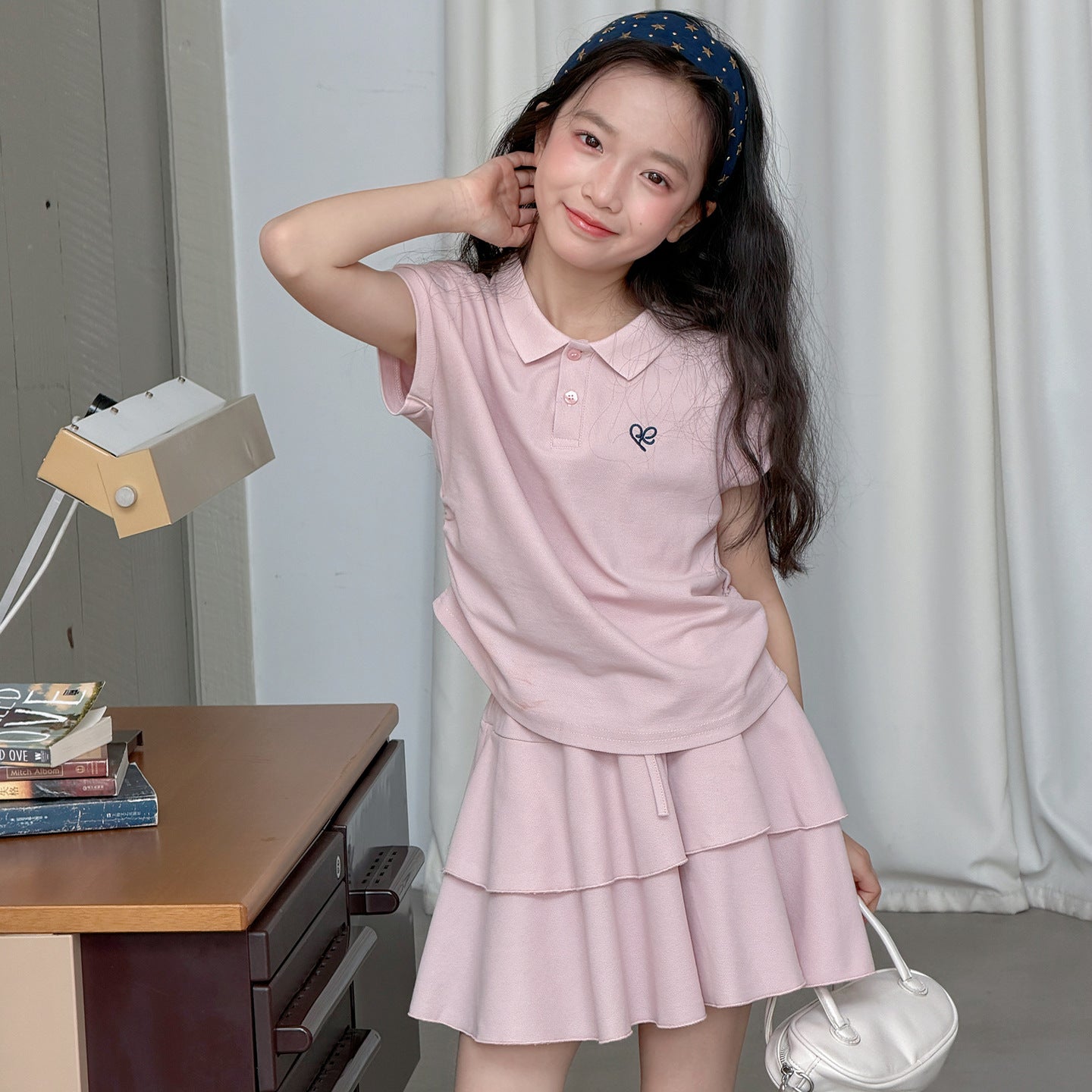 Short-sleeved Shirt Summer Sweet College Style Fashion Short Skirt Sports Children's Suit