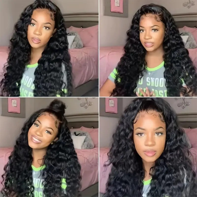Fashion Water Ripple Curly African Front Wig Long Curls