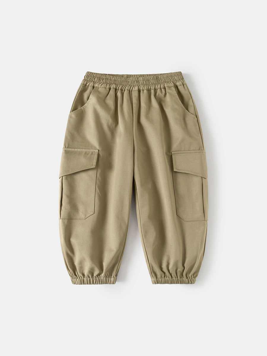 Korean Style Three-dimensional Double Pocket Casual Children's Pants