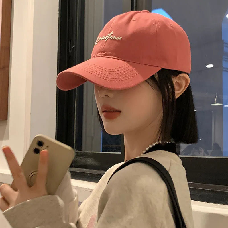 Hat One Fashion Wide Brim Baseball Cap Wig Short Straight Hair