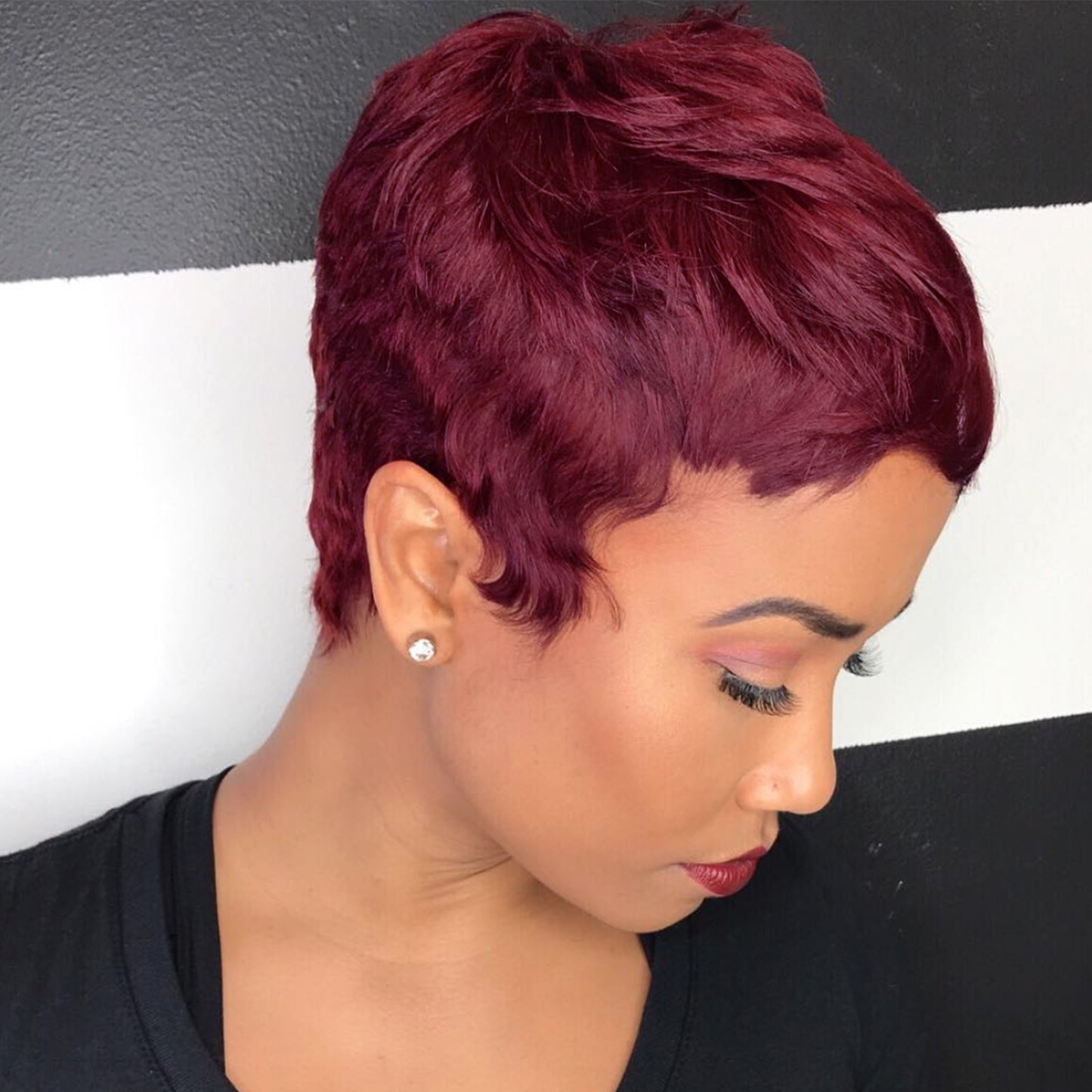 Graceful Trendy Mechanism Human Elf Short Real Hair Wig