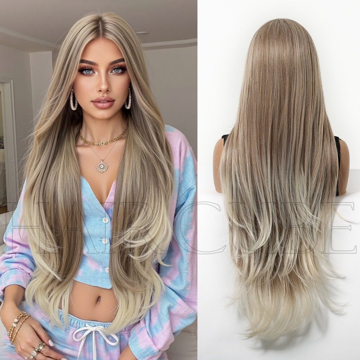 Women's Curly Headgear Party Music Festival Temperament Wig Long Curls