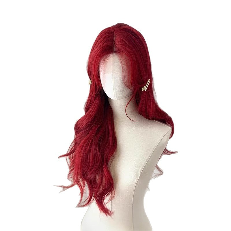 Women's Hand-woven Mid-length Curly Hair Dyed Collection Wig Long Curls
