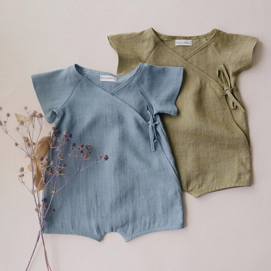 Cotton Linen Romper Boy Monk Jumpsuit Infant Jumpsuit, Climbing Suit