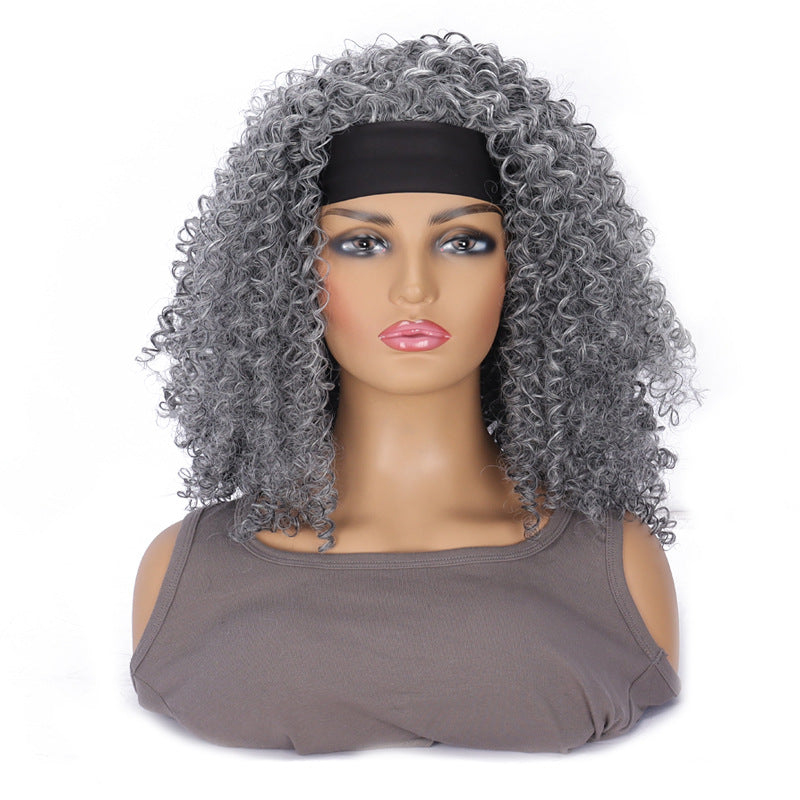 Headband Fashion African Small Fiber Synthetic Wig Short Curly Hair