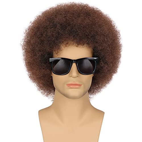 Men's Hood Fluffy Afro African Small Roll Men's Wig