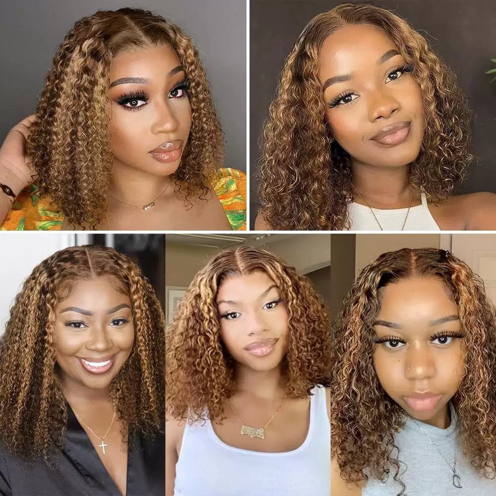 Curly Female African Black Small Volume Afro Synthetic Wig Long Curls
