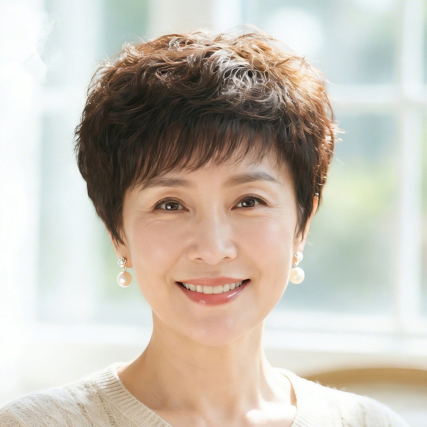 Natural Human Short Curly Fashion Summer Light Real Hair Wig