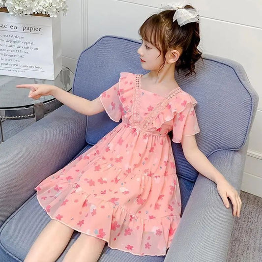 Children's Korean Style Western Skirt Middle Big Children's Dress