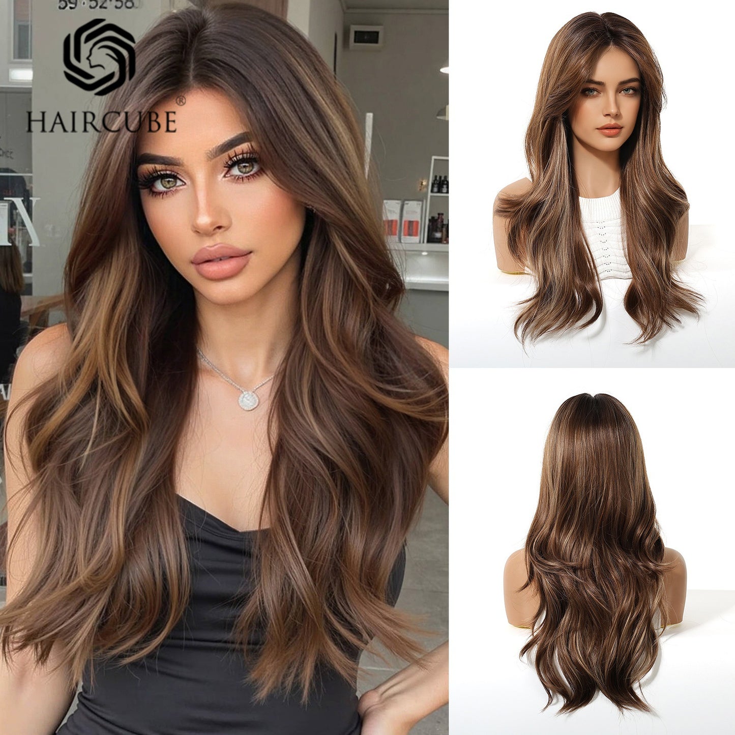 Trendy Source Bangs Valgus Ladies Fiber Wig Long Curls