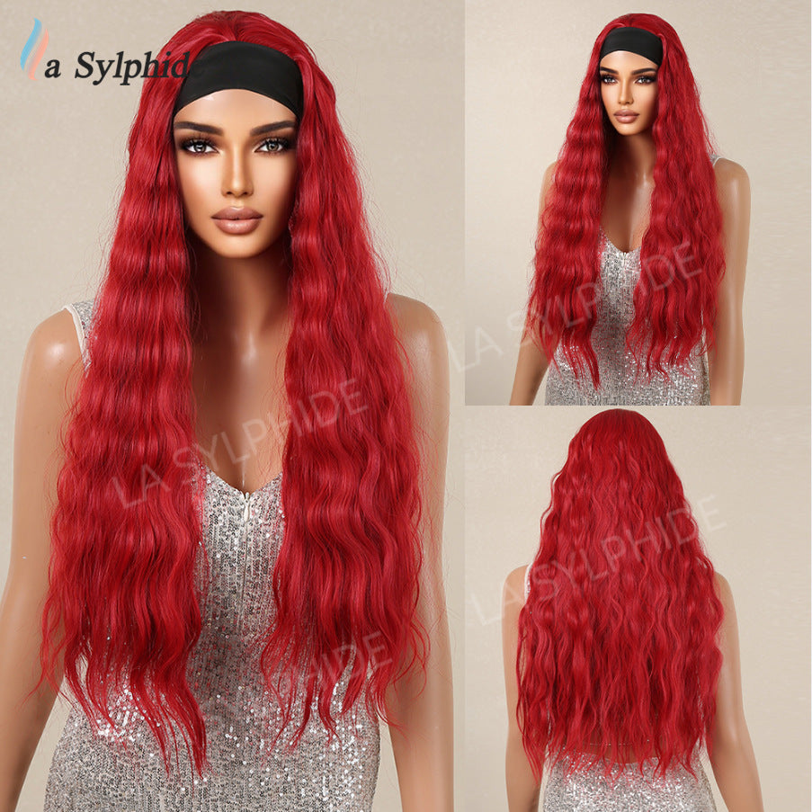 Hair Band Female Black Small Curly Brown Straight Mechanism Wig Long Curls