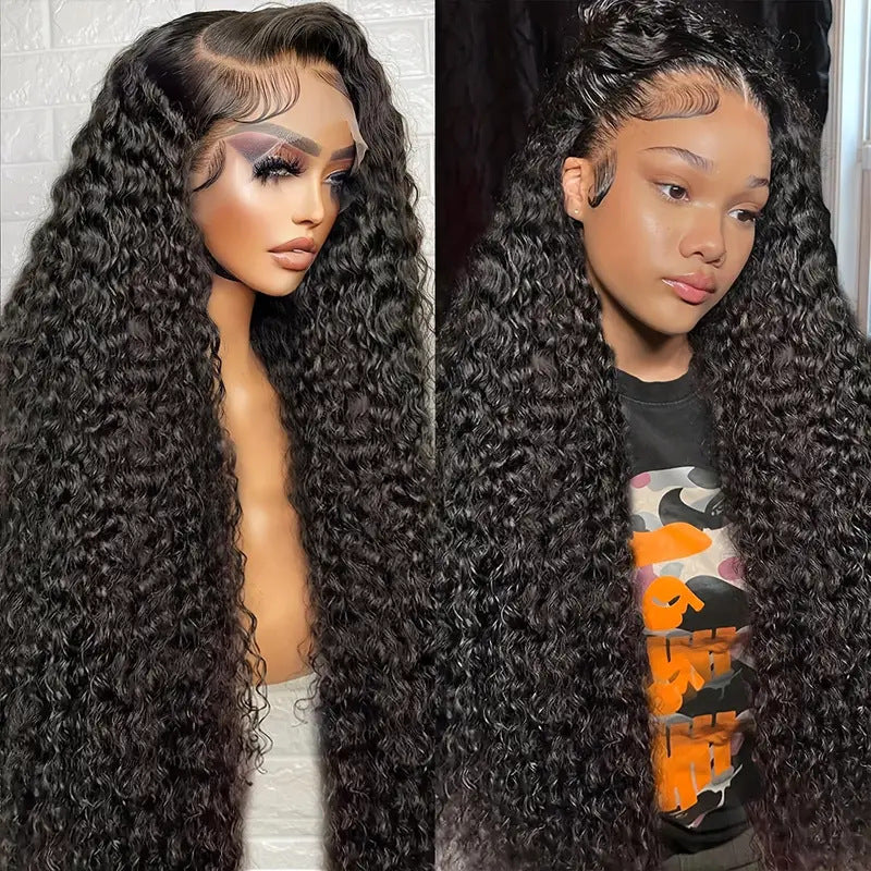 Front Lace Female African Wigs With Small Wig Long Curls