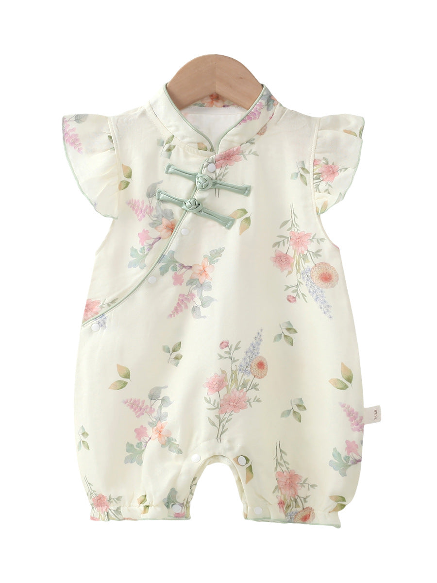 Summer Infant Chinese Style Buckle Jumpsuit Female Going Jumpsuit, Climbing Suit