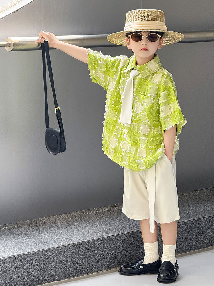 Children's Overalls Suit Summer British Kindergarten Performance Show Children's Shirt