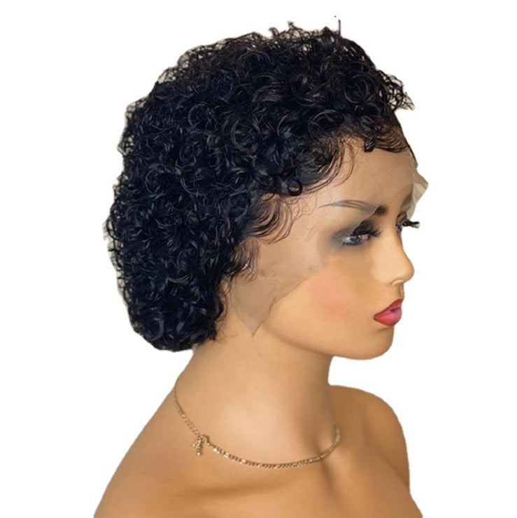 Curly Fluffy Face Shaving Small Roll Female Rose Net Wig Long Curls