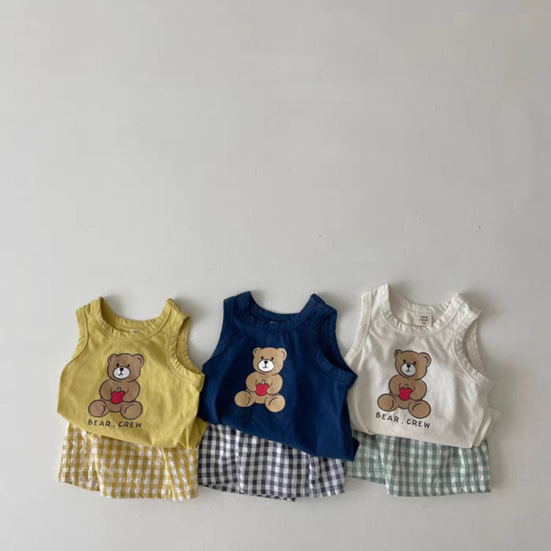 Children's Korean Style Summer Thin Cotton Loose Children's Suit