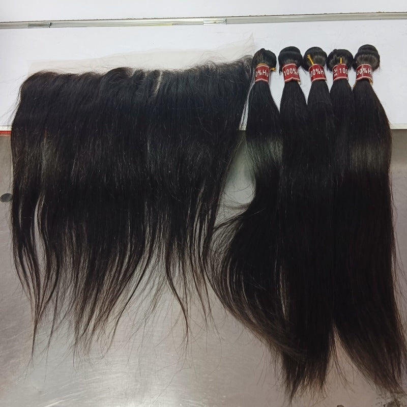 Versatile Bundles With Lace Human Sets Real Hair Wig