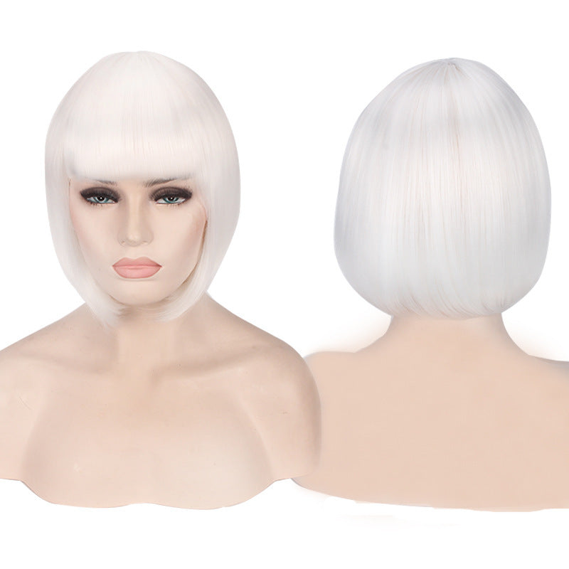 Women's Daily Color Sheath Short Shoulder Straight Cos Wig