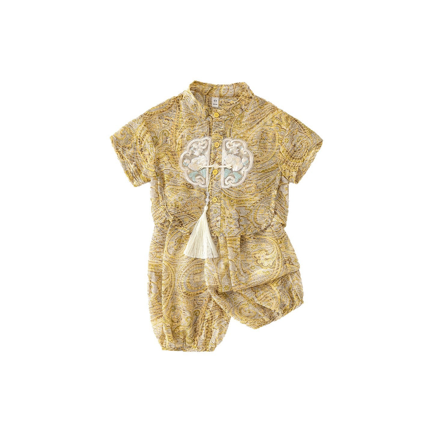 Children's Summer Chinese Style Short Sleeve Top Pants Two-piece Children's Suit