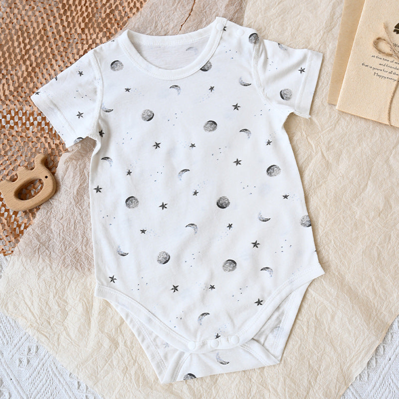 Cotton Summer Short Sleeved Kazakhstan Thin Boneless Romper Born Clothes Jumpsuit, Climbing Suit