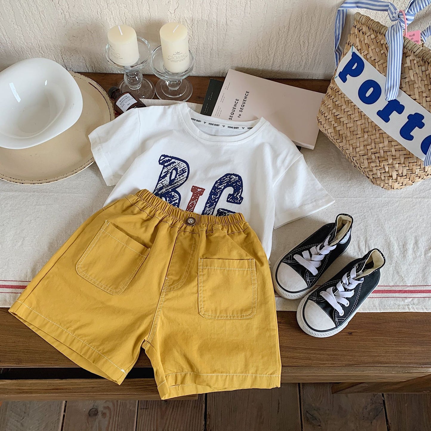 Children's Summer Korean Style Bright Line Cotton Casual Children's Pants