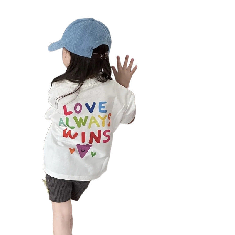 Children's Boys Korean Style Short Sleeve Loose Versatile Children's T-shirt
