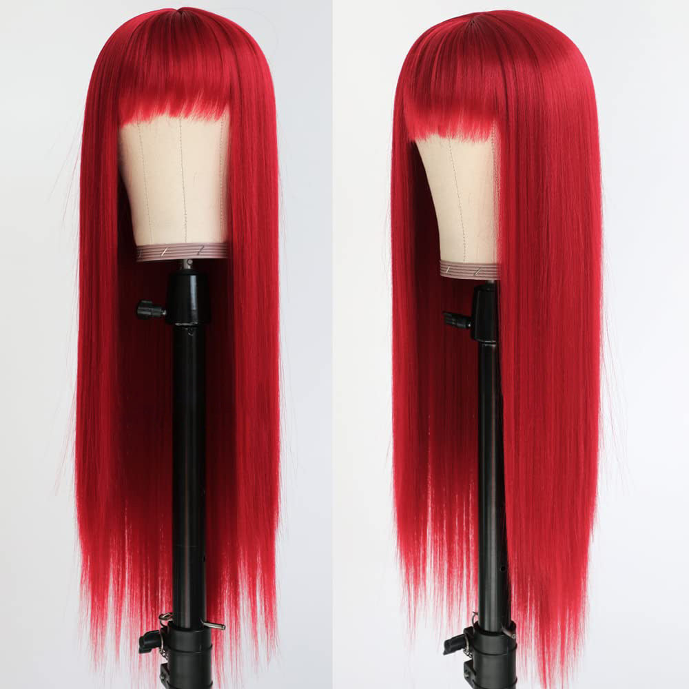 Women's Colorful Bangs Hair Chemical Fiber Long Straight Wig